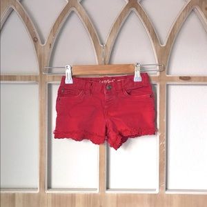 Toddler Red Denim Shorts